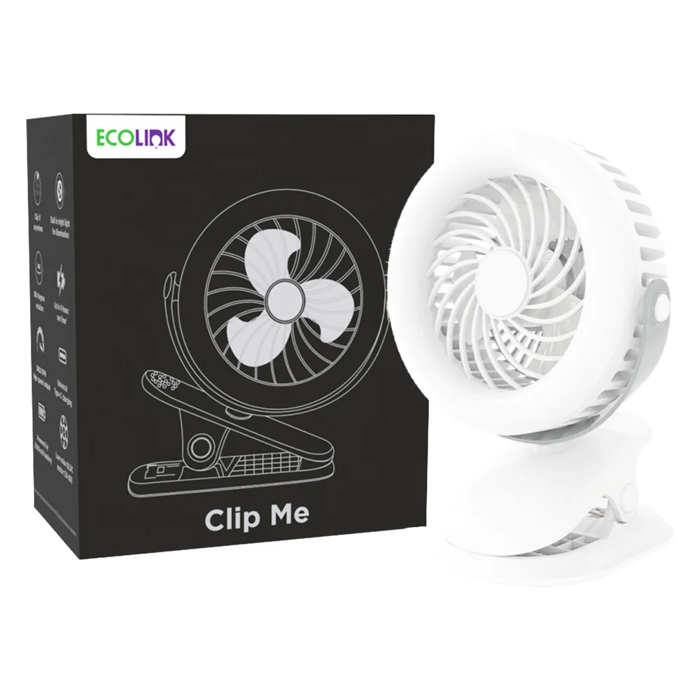 Ecolink By Philips Clip Me Mini Fan (White)