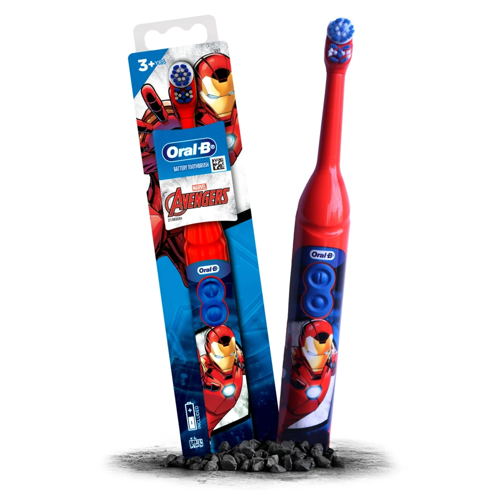 Oral-B Iron Man Battery Electric Toothbrush For Kids (Red)