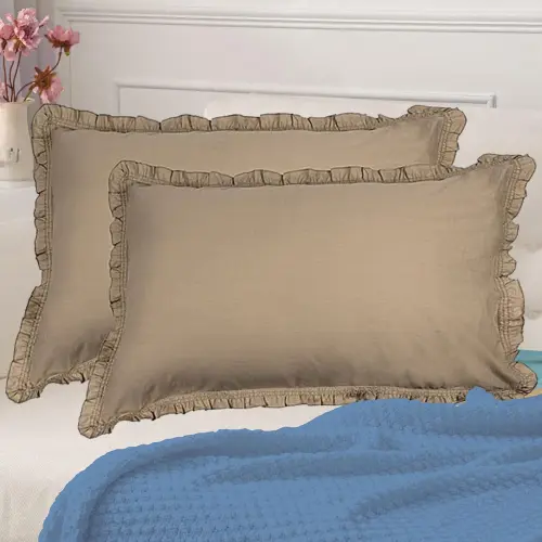 Pillow Cover Cotton Beige - 16x24 Inches