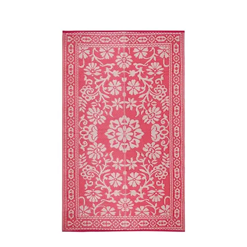 Sapana Plastic Folding Mat (Chatai) : Strawberry Pink - 4X6 Feet