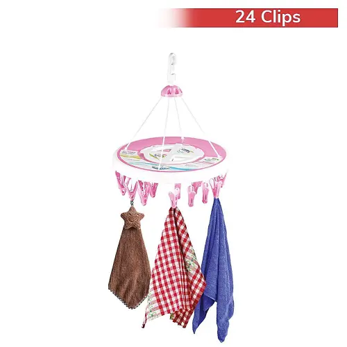 Joyo Plastic Cloth Drying Hanger with 24 Clips - Round