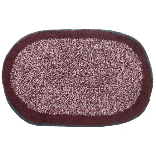 Elegant Weavers Cotton Oval Bathmat (Red) - 38x58 cm