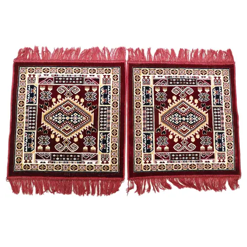 Sheetal World Floor Mat 1919 Aasan Mat (Maroon - D1) 48x48 cm - Set Of 2