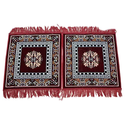 Sheetal World Floor Mat 1919 Aasan Mat (Maroon - D2) 48x48 cm - Set Of 2