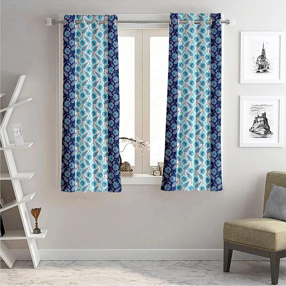 JBF HOMES Jimmy 5 Feet Window Curtain (Aqua Blue) 152 x 117 cm