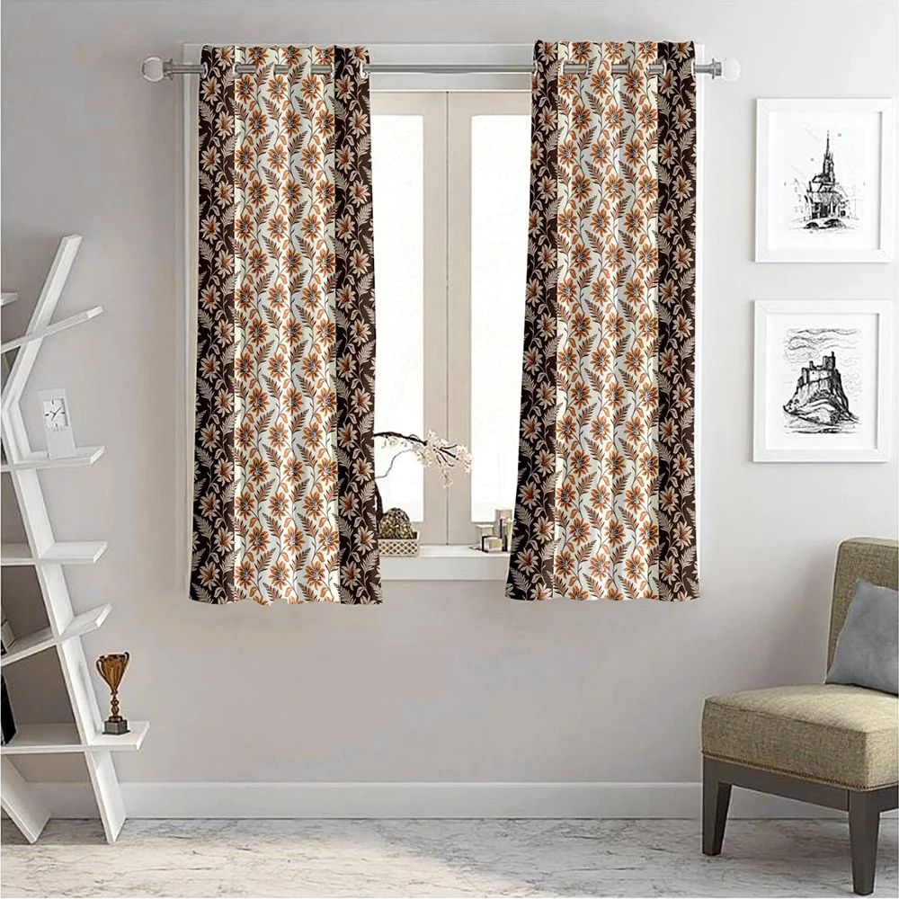 JBF HOMES Jimmy 5 Feet Window Curtain (Brown) 152 x 117 cm