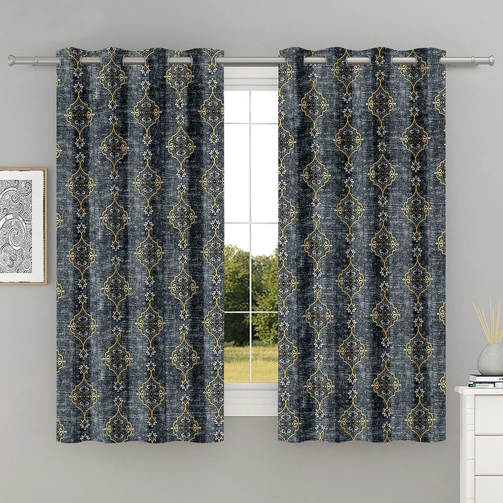 Shanplus Marigold Windows Curtain (Grey) 112 x 150 cm