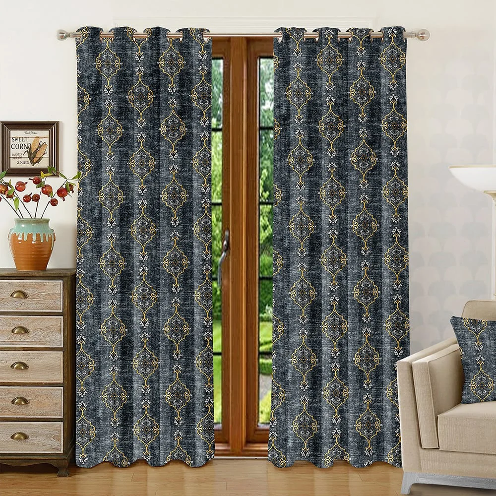 Shanplus Marigold Door Curtain (Grey) 112 x 210 cm