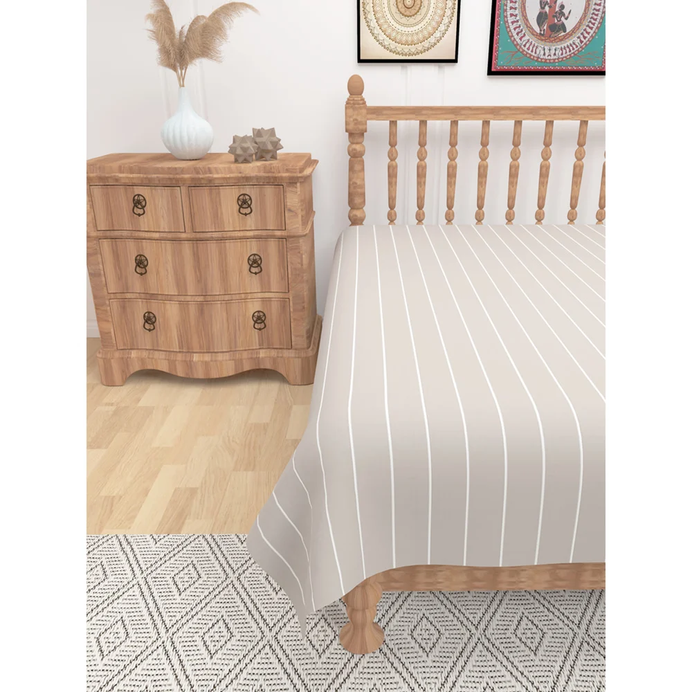 Athom Living Cotton Chaddar Single Ribs (Grey) - 145x224 cm