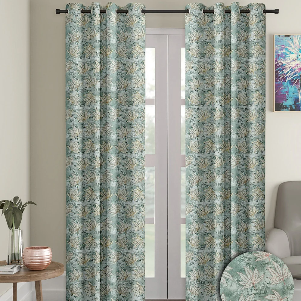 Cortina Aster Foil Printed 7 Feet Door Curtain (Grey) 115 x 213 cm