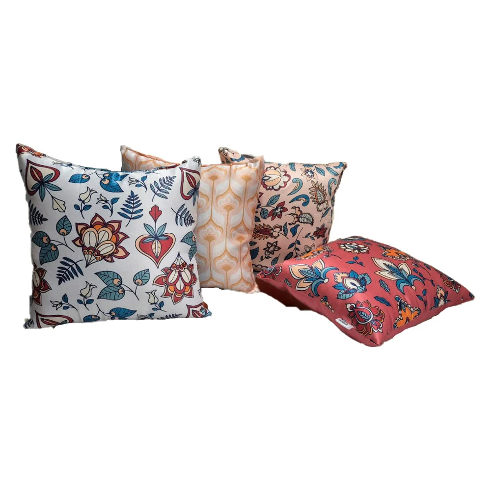 Vaa Paisley Print Filled Cushion (Multicolour) - Set of 4
