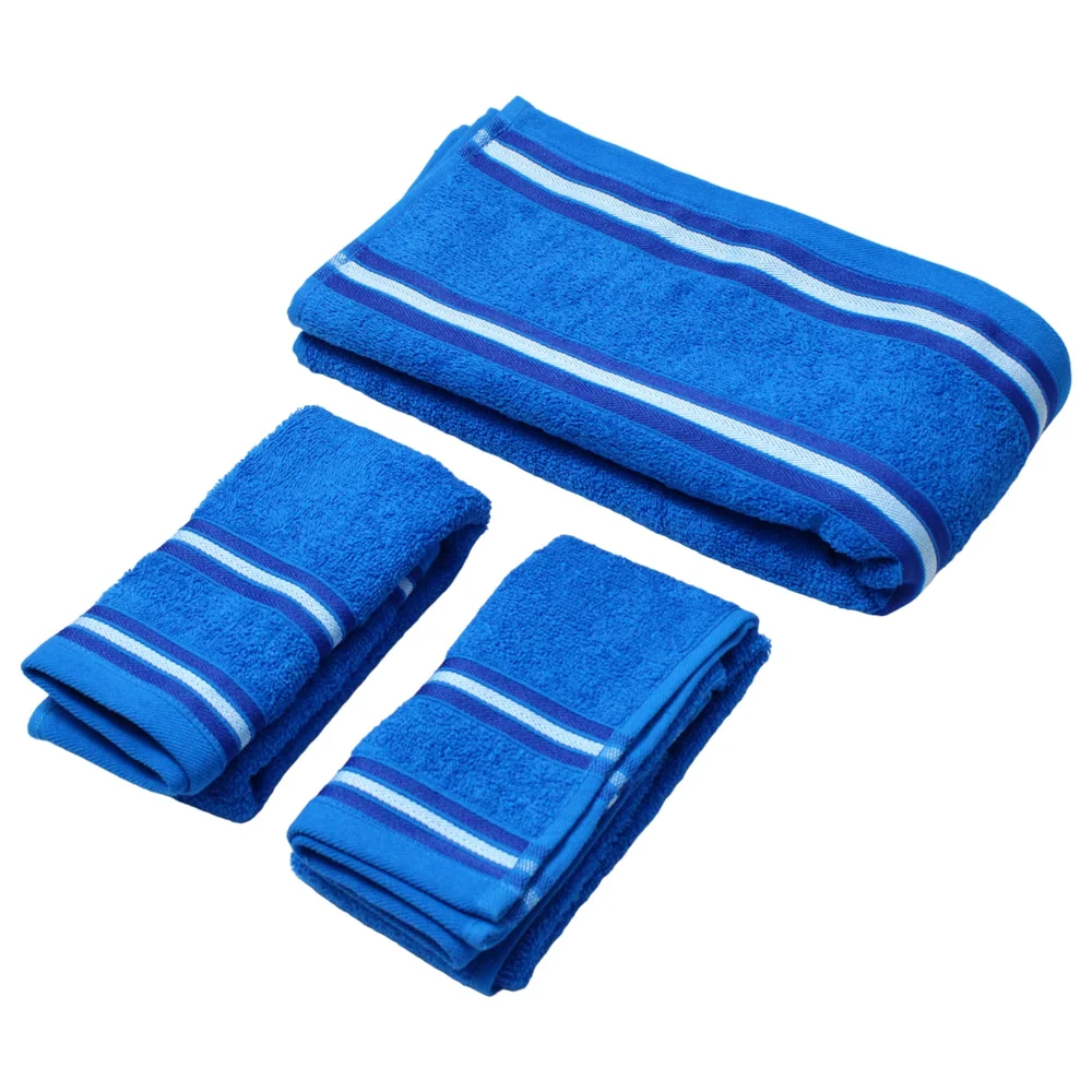 EW Towel Set 400GSM (Blue) - 1 Bath Towel + 2 Hand Towels