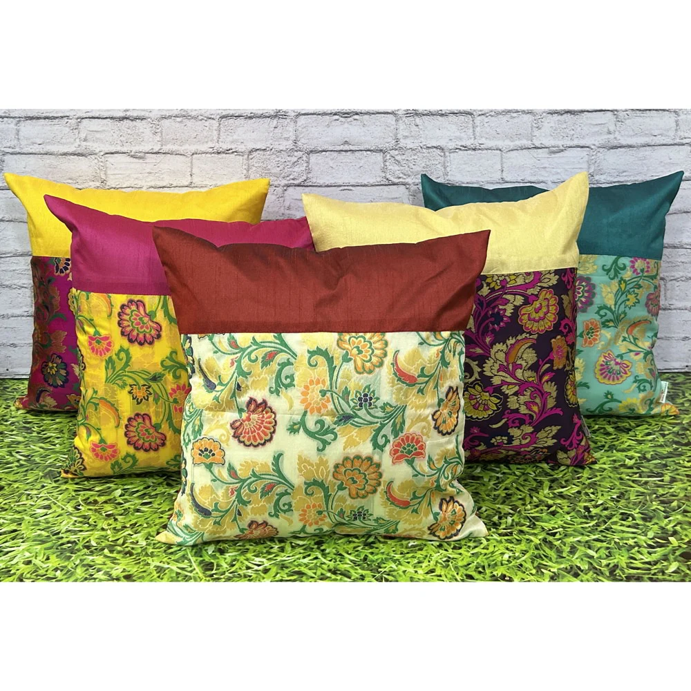 Pink Parrot Polyester Cushion Cover (D7) - 40X40cm - 5 Units