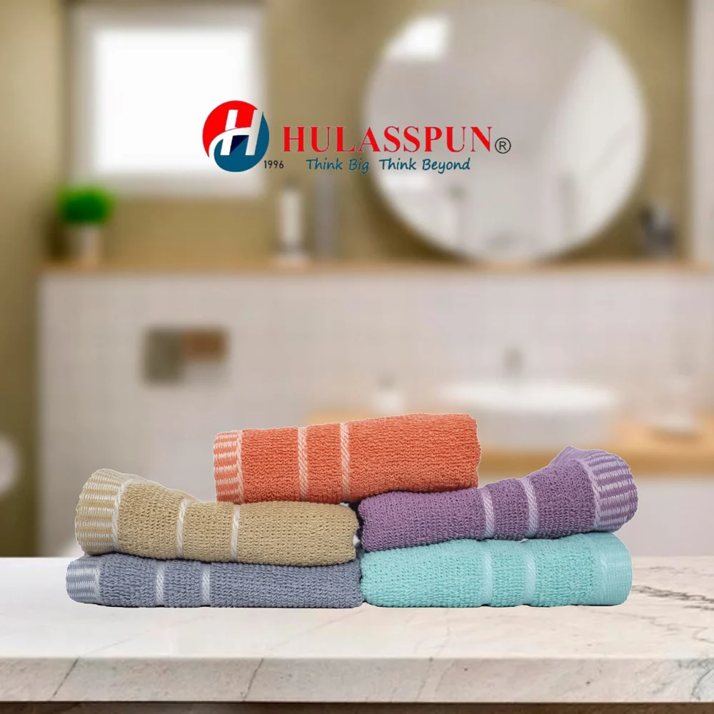 Hulasspun 7 Wonder Face Towel GSM 380 - 27x27 cm (Multicolour) Set of 5