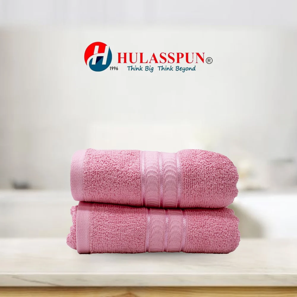 Hulasspun Aster Hand Towel GSM 420 - 40x60 cm (Pink) Set of 2