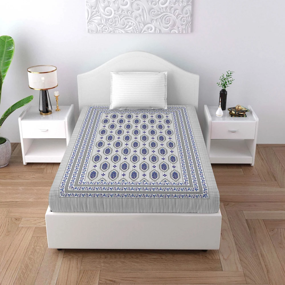 Elegant Weavers Jaipuri Pattern Single Bedsheet - 120 GSM