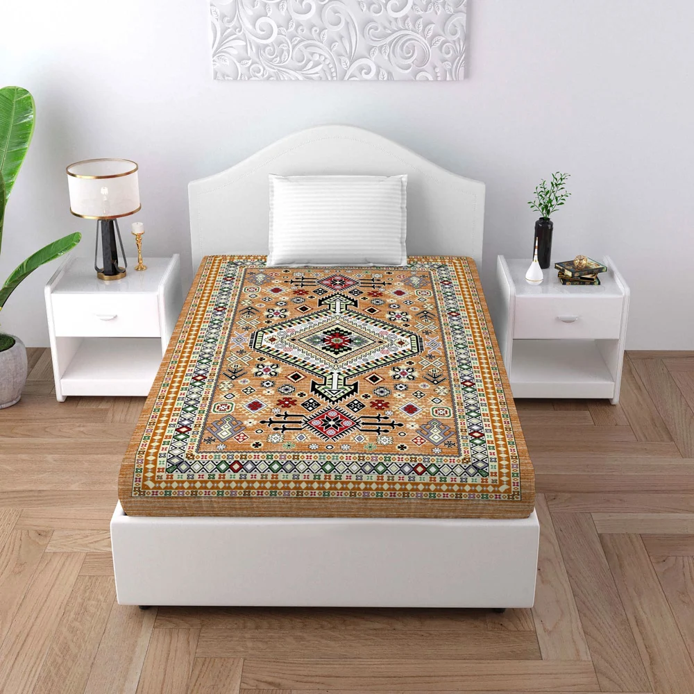 Elegant Weavers Blocks Pattern Single Bedsheet - 120 GSM