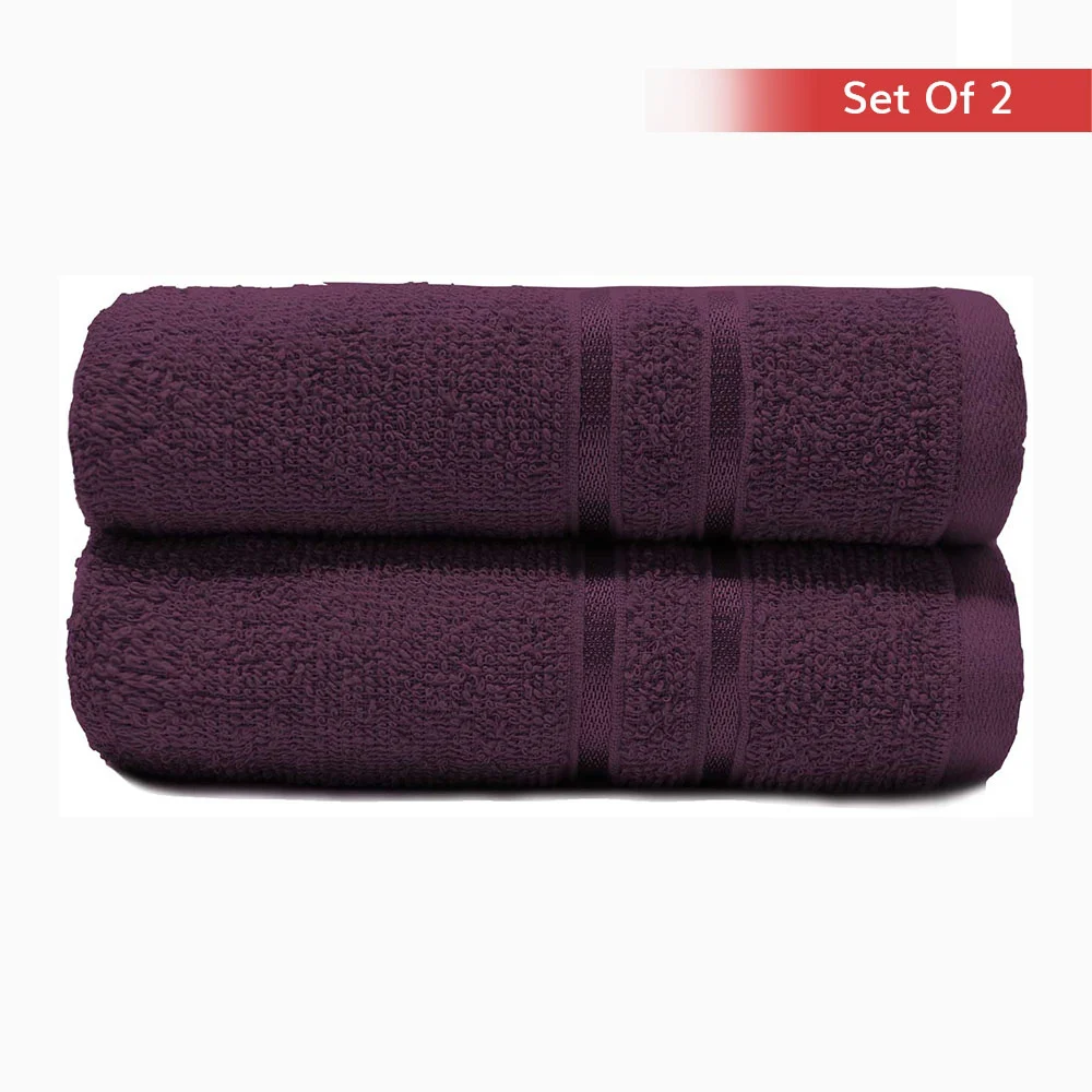 Trident Home Elegance Cl Hnd Towel 400 Gsm (Black Currant) 40 x 60 cm - Pack Of 2