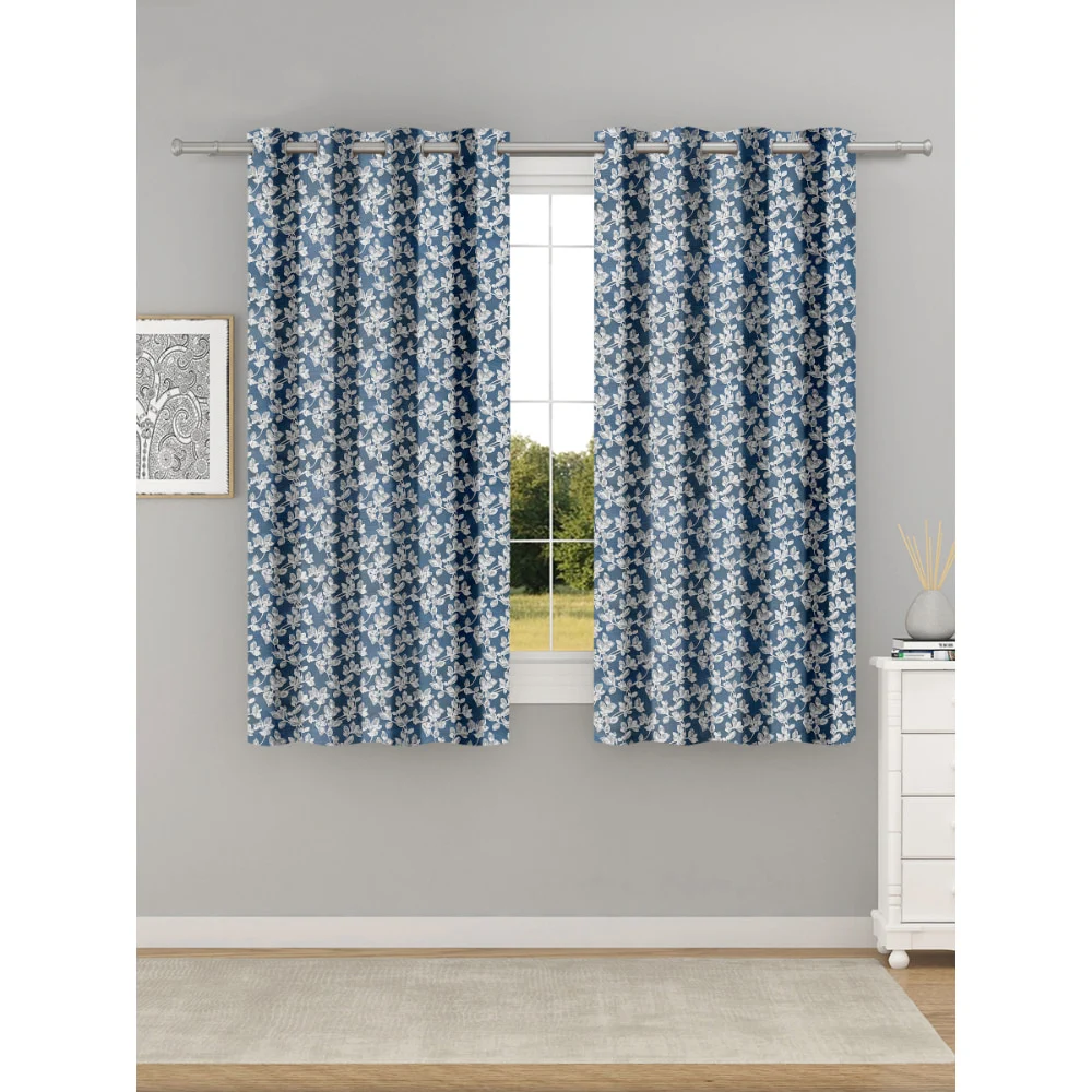 JBF Homes Carson 5 Feet Window Curtain (Sky) - 150 x 112 cm