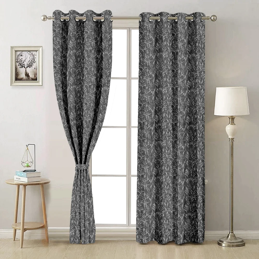 JBF Homes Iris 7 Feet Door Curtain (Grey) - 210 x 112 cm