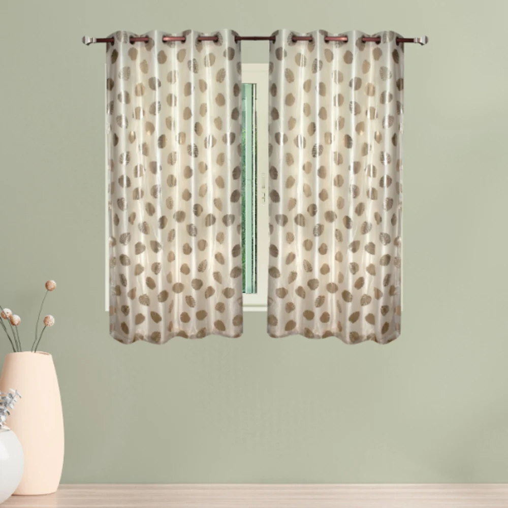 Shanplus Flame Living 5 Feet Window Curtain (Cream) 112 x 150 cm