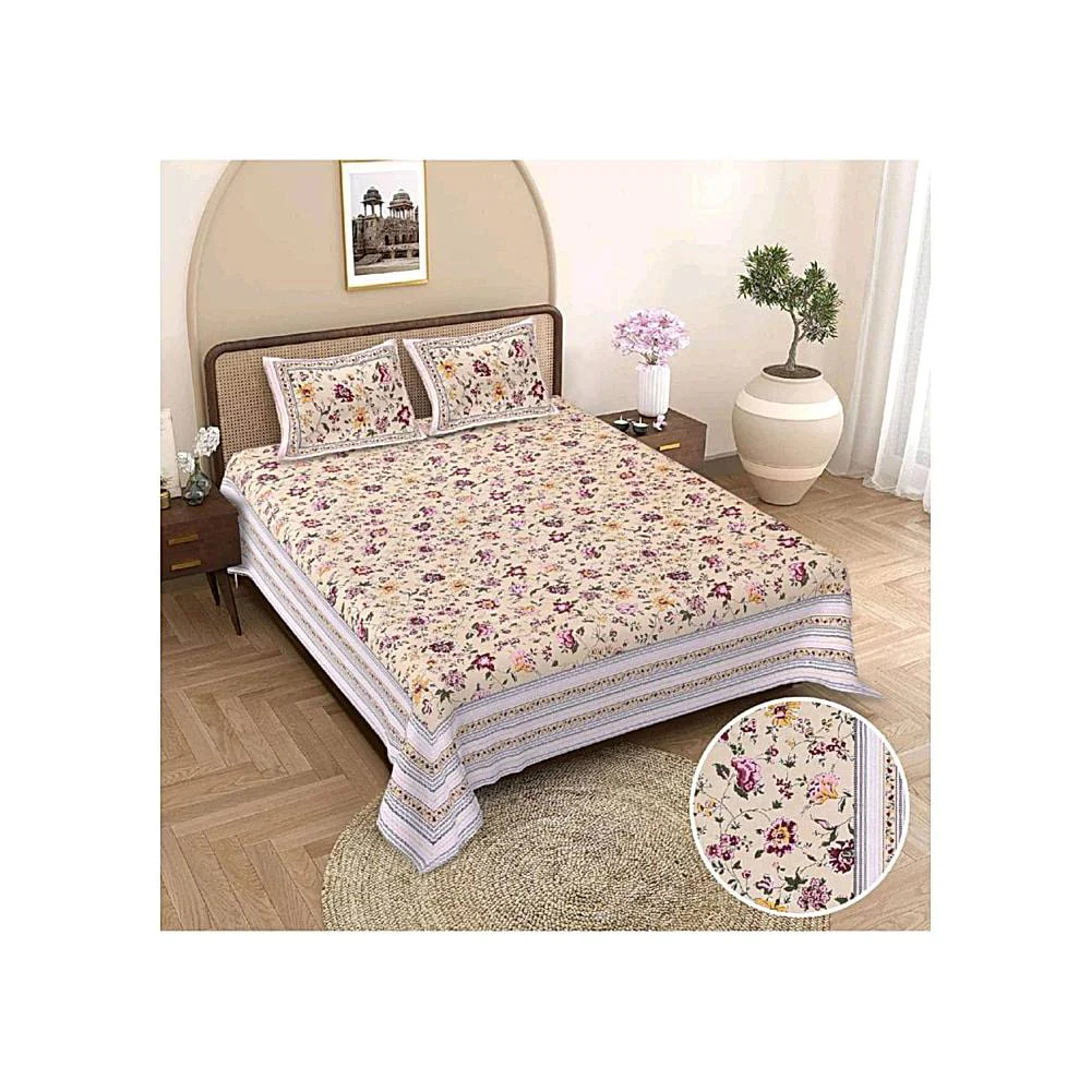 Sheetal World Cotton Soham Double Bedsheet D5 - 235 x 275 cm