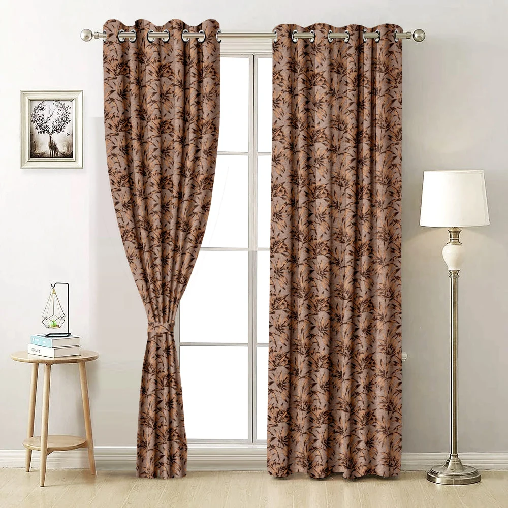 N M Homes Solaris 7 Feet Door Curtain (Coffee) 112 x 213 cm