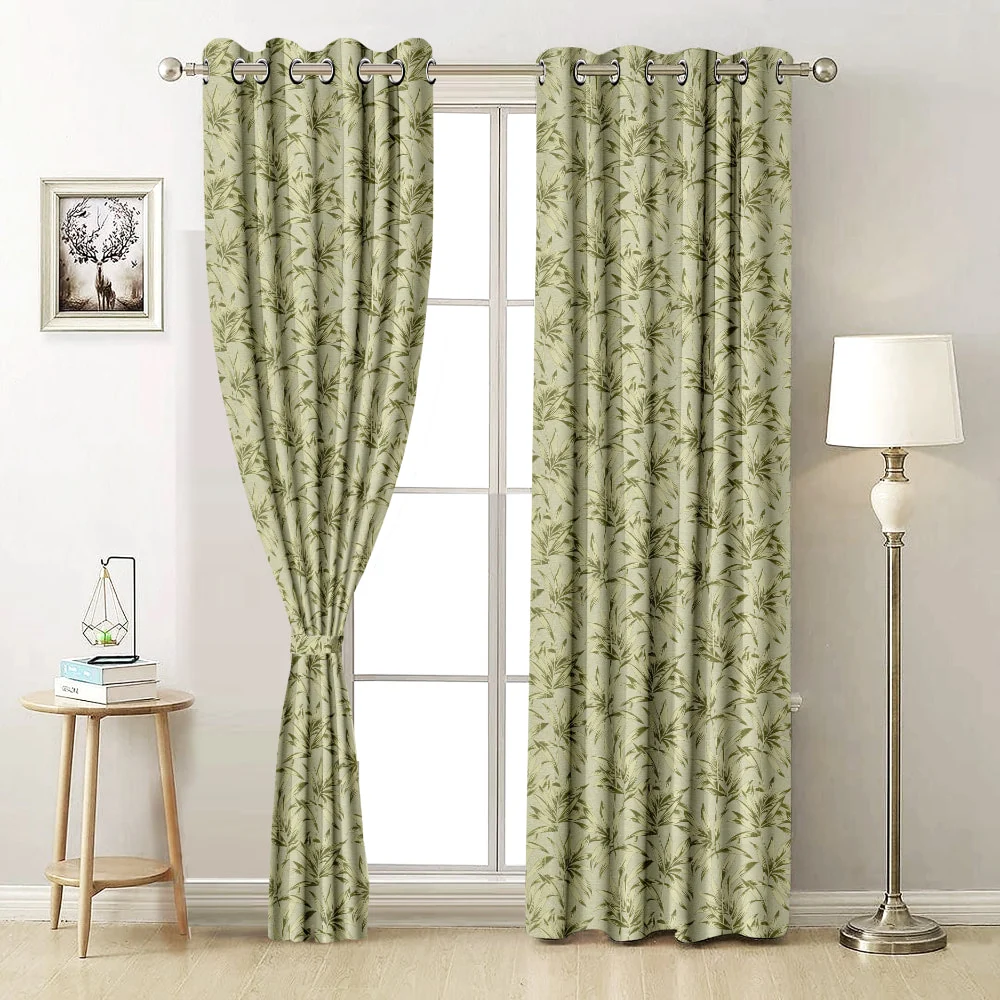 N M Homes Solaris 7 Feet Door Curtain (Green) 112 x 213 cm