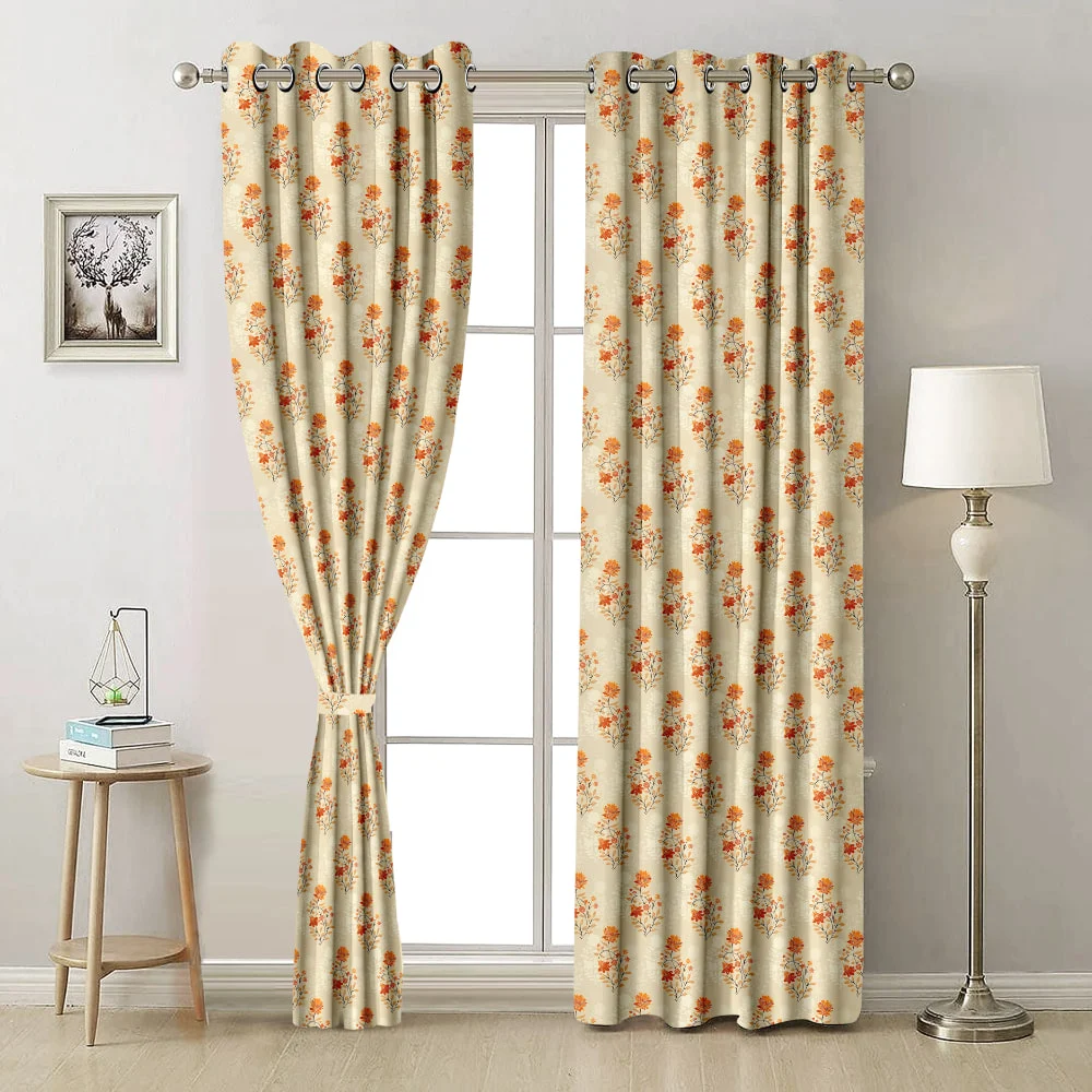 N M Homes Regal 7 Feet Door Curtain (Red) 112 x 213 cm
