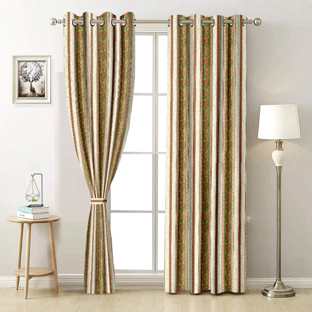 N M Homes Intra 7 Feet Door Curtain (Olive) 112 x 213 cm