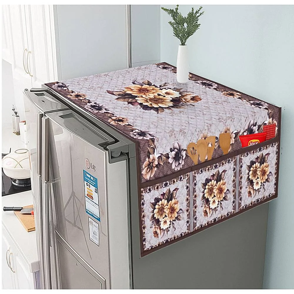 MHF Lotus Fridge Top Cover 03 (Brown Ivory) - 55 x 106 cm