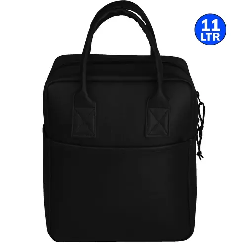 F Gear Synthetic Leather Modish Lunch Bag (Black) - 11 L
