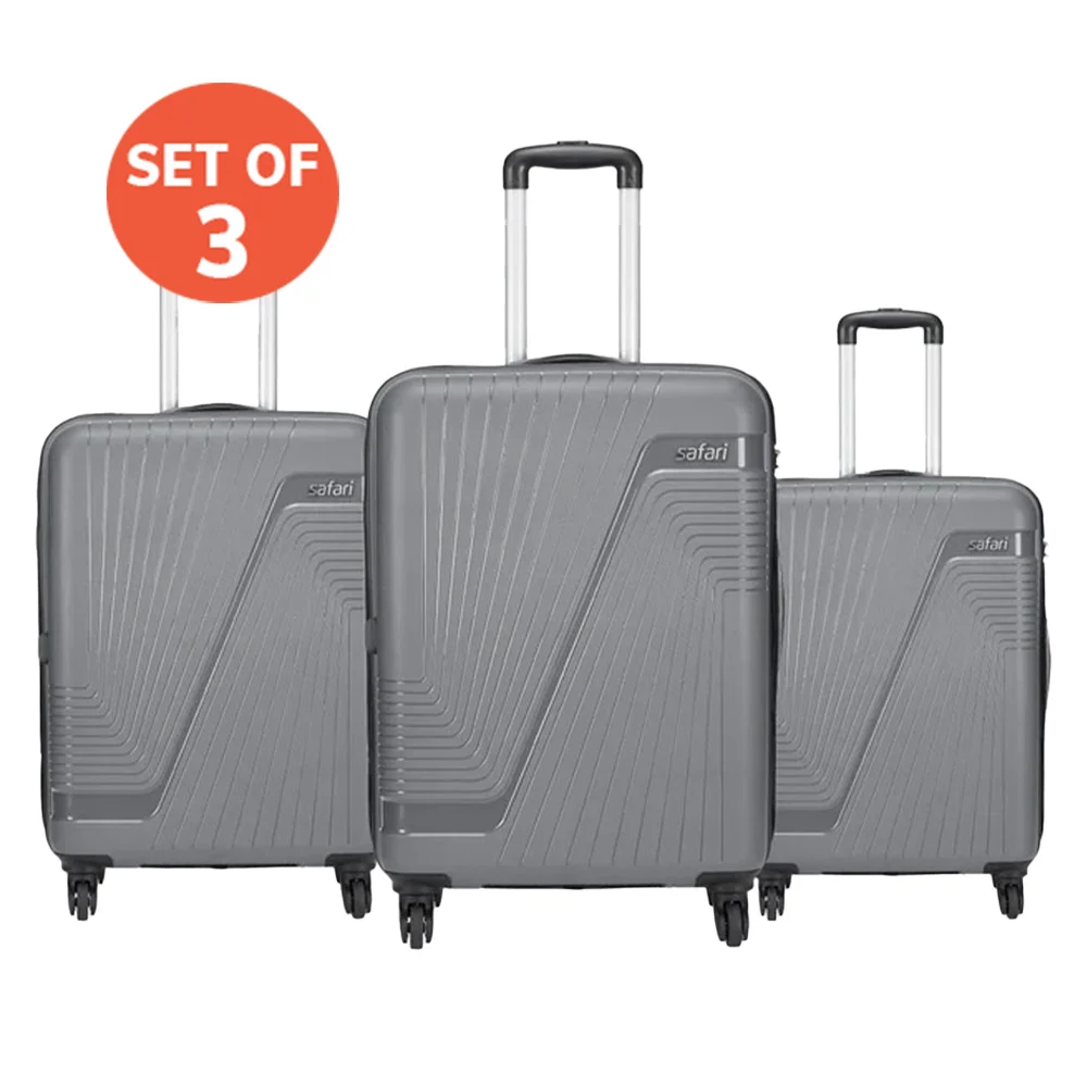 Safari Zion Trolley Bag (55 + 66 + 75 cm) Grey - Set of 3