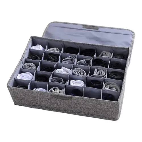 Double R Bags Foldable Socks Organiser With Lid - 43x31x26 cm