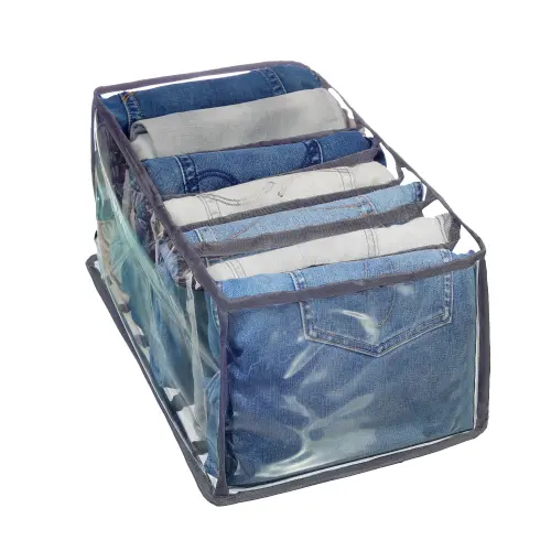 Ecosac Jeans & Trousers PVC Organiser (Grey Piping) - 37x20x28 cm