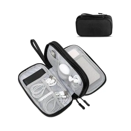 Cortina Mobile Accessories Organiser Pouch- Black & White