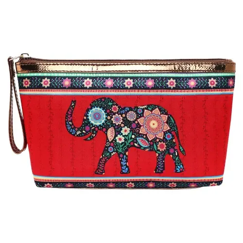 Sabhyata Elephant Design SP2-04 Multipurpose Pouch (Red)