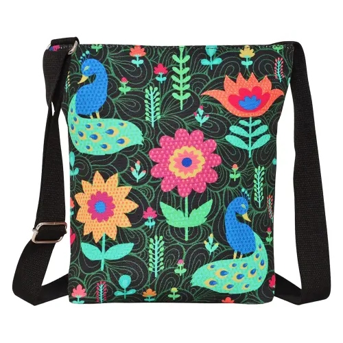 Sabhyata Peacock Design SS06-09 Sling Bag (Green)