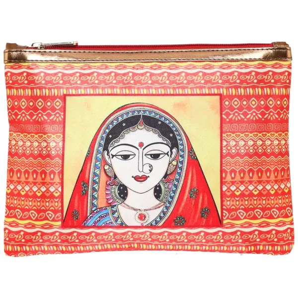 Sabhyata Ghunghat Lady Design Multipurpose Pouch (SP1-01) - Orange