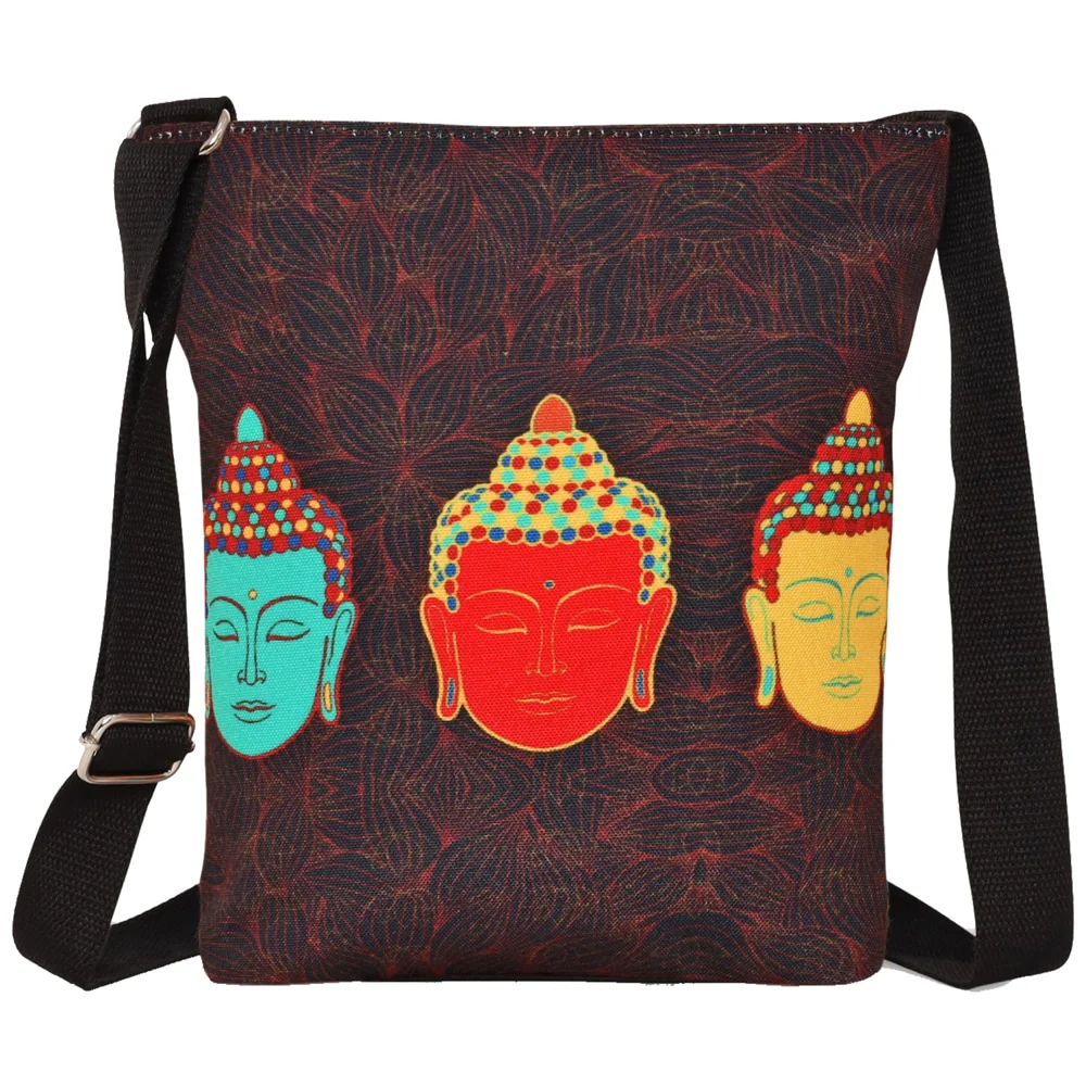 Sabhyata Buddha Design Sling Bag (SS06-03) - Black