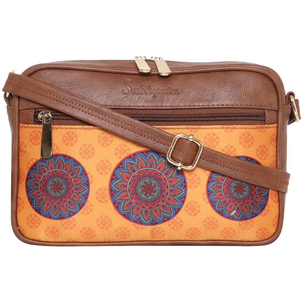 Sabhyata Mandala Design Sling Bag (SS07-07) - Yellow