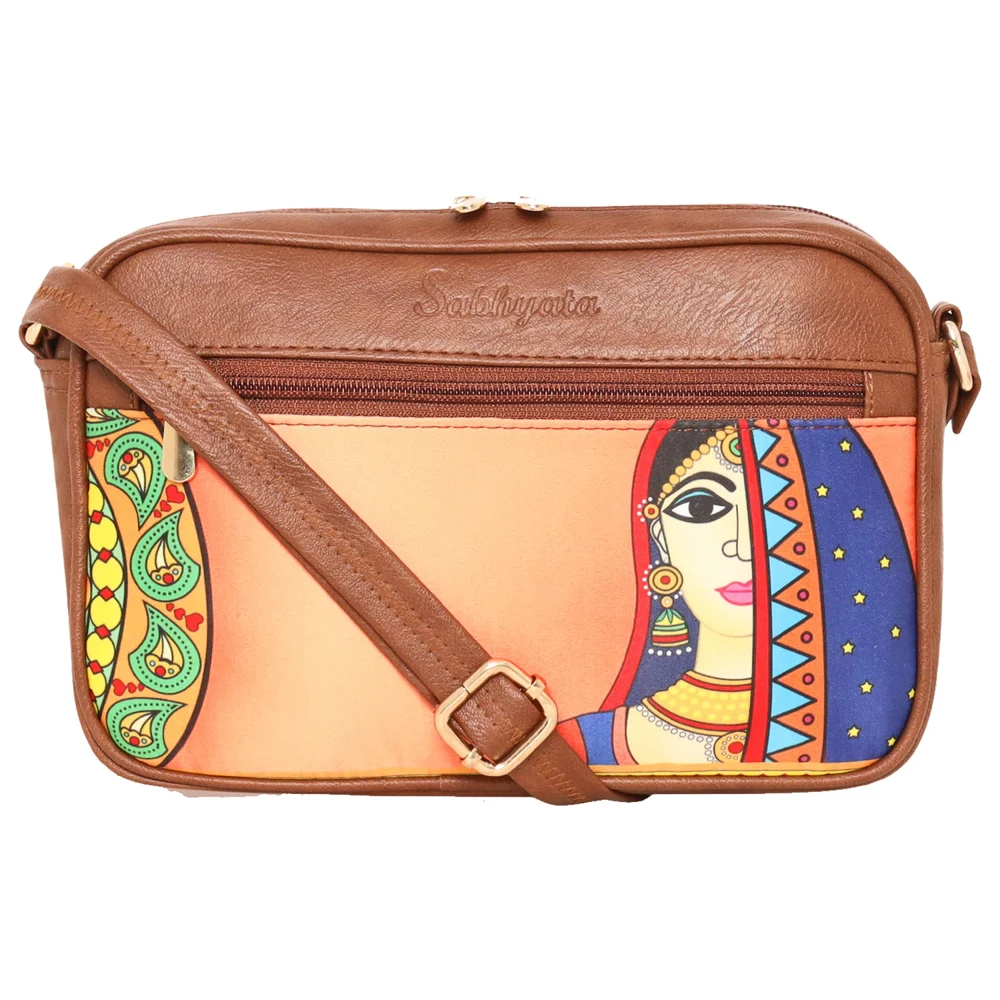 Sabhyata Dulhan Design Sling Bag (SS07-10) - Orange