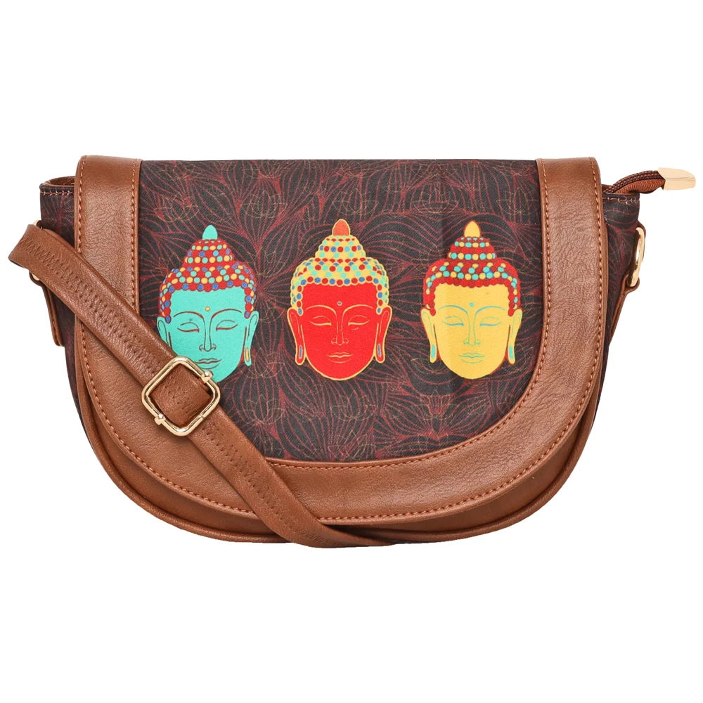 Sabhyata Buddha Design Sling Bag (SS01-03) - Black