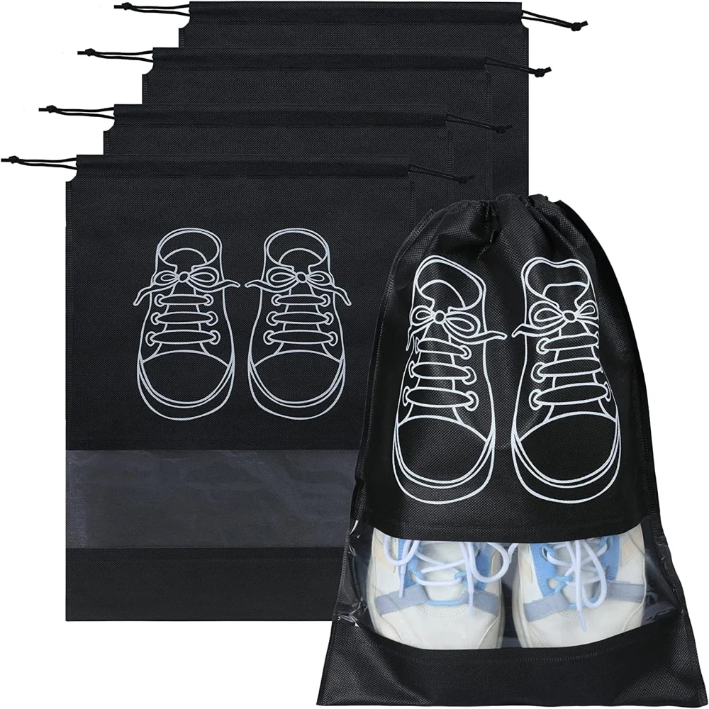 JB Home Travel Shoe Organiser Pouch (Set of 4) - Black