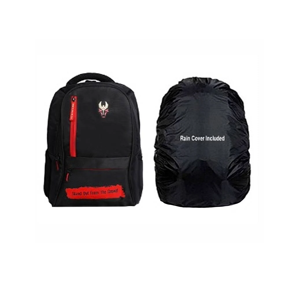 Krishiv Infinity Laptop Backpack With Rain Cover (Black) - 25 L