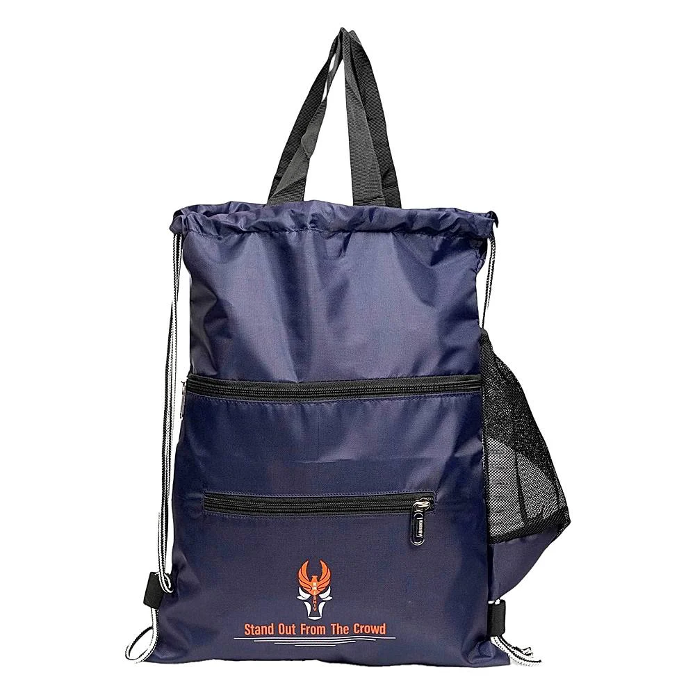 Krishiv Penguin Drawstring Backpack (Navy Blue) - 14 L