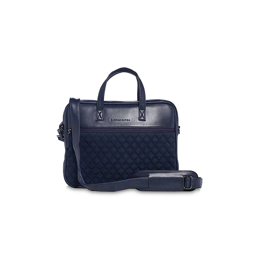 Kanvas Katha Laptop Bag (KKVLB00213) - Navy Blue