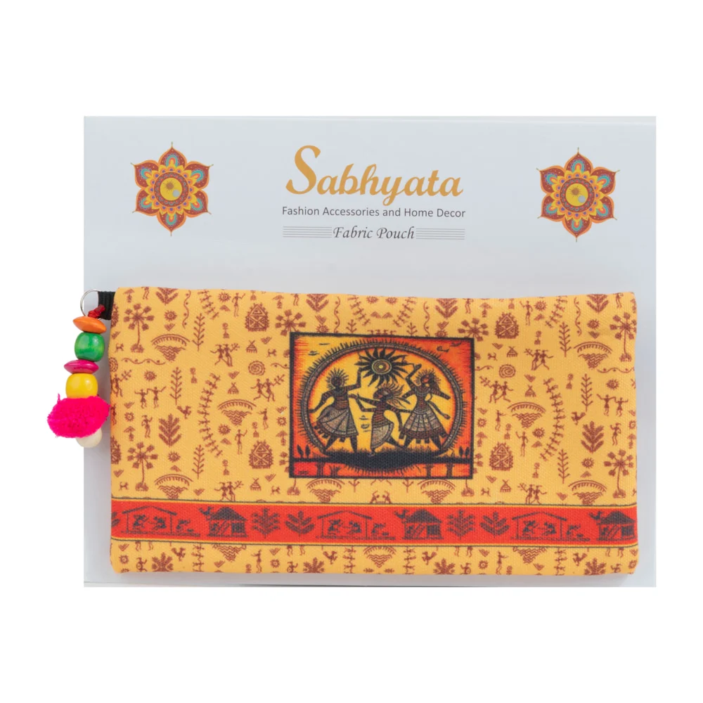 Sabhyata Warli Art Design Pouch SP11-16 Multicolour
