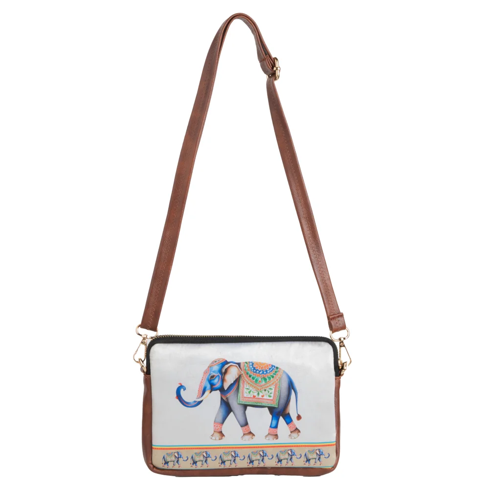 Sabhyata Royal Elephant Design Mobile Sling Bag SM05-20 Multicolour
