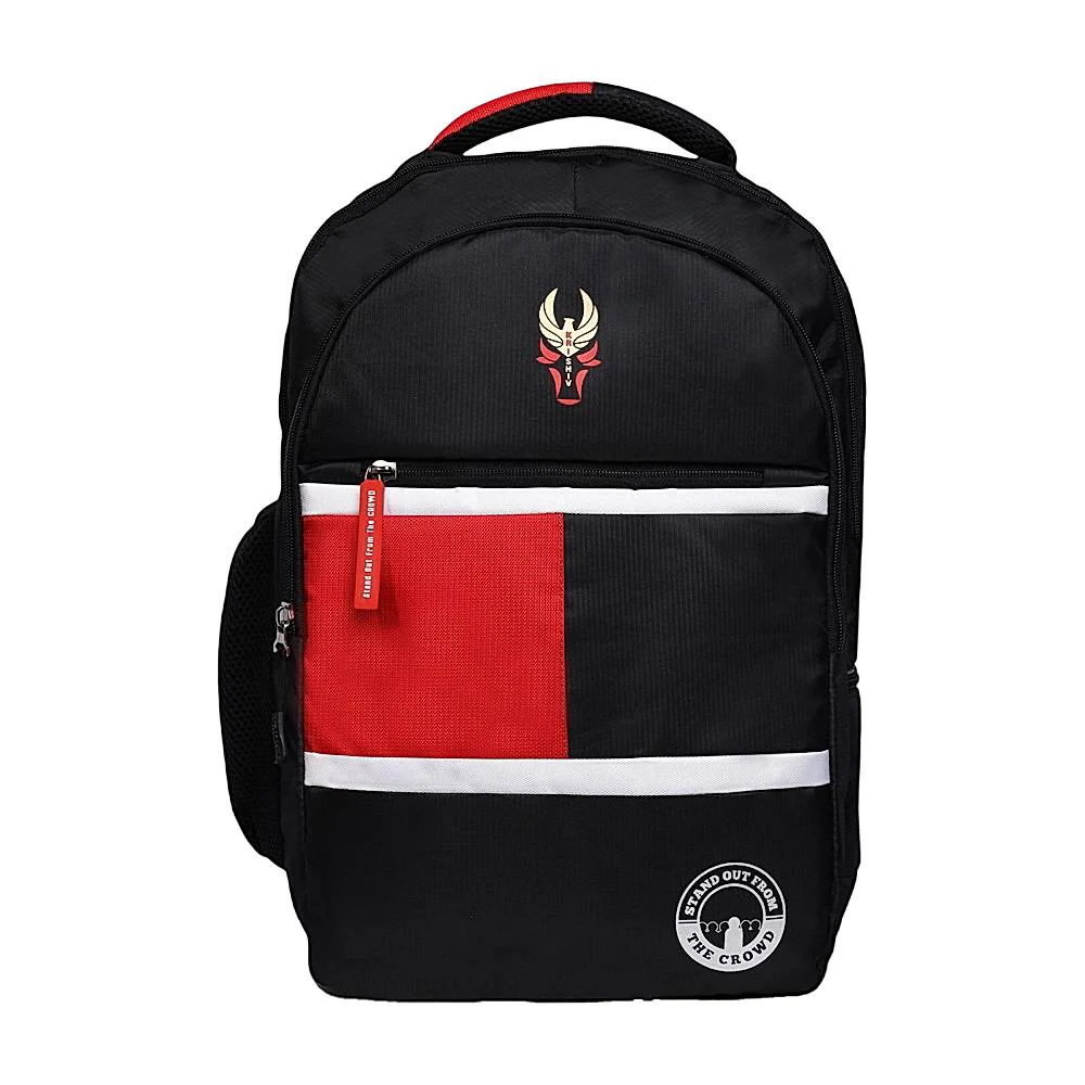 Krishiv Boomerange Backpack (Black & Red) 25 L